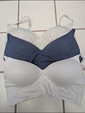 Laura Ashley Women's Seamless Comfort Bra - White, Heather Gray, Navy